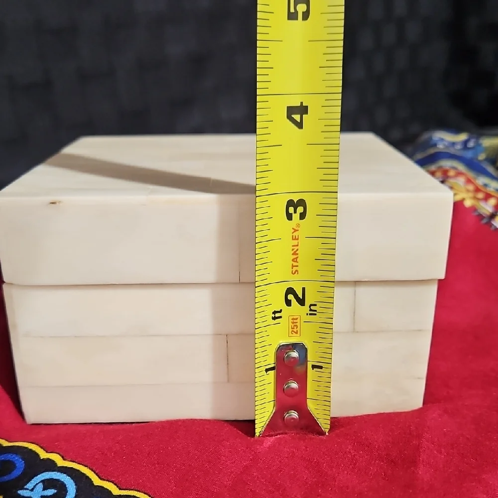 Handcrafted Mid-Century Bone Inlay Trinket Box